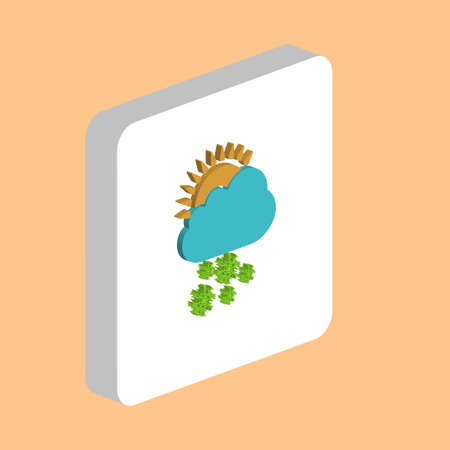 Snow Cloud Simple vector icon. Illustration symbol design template for web mobile UI element. Perfect color isometric pictogram on 3d white square. Snow Cloud icons for you business projectのイラスト素材