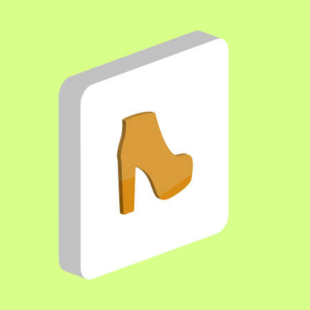 Women Boots Simple vector icon. Illustration symbol design template for web mobile UI element. Perfect color isometric pictogram on 3d white square. Women Boots icons for you business projectのイラスト素材