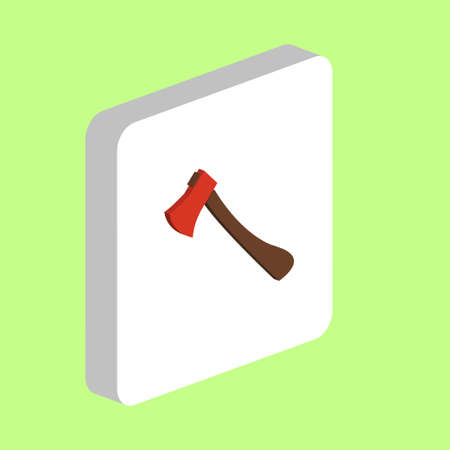 Woodcutter Ax Simple vector icon. Illustration symbol design template for web mobile UI element. Perfect color isometric pictogram on 3d white square. Woodcutter Ax icons for you business projectのイラスト素材