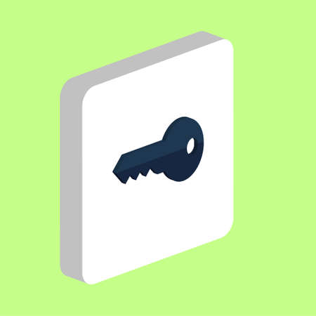 Key Simple vector icon. Illustration symbol design template for web mobile UI element. Perfect color isometric pictogram on 3d white square. Key icons for you business projectのイラスト素材