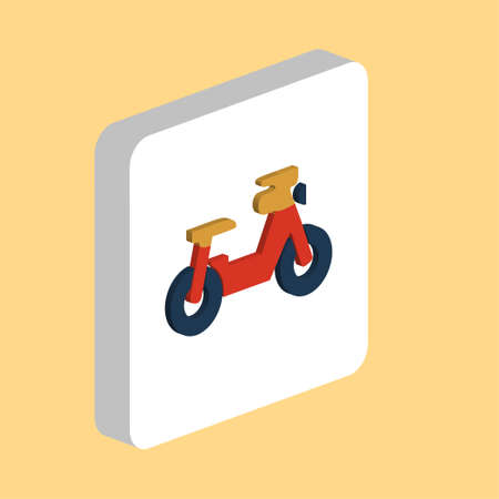 Motorbike, Scooter Simple vector icon. Illustration symbol design template for web mobile UI element Perfect color isometric pictogram on 3d white square. Motorbike Bike icons for you business projectのイラスト素材