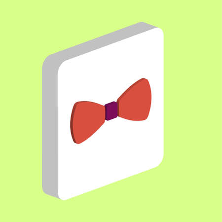 Bow Tie Simple vector icon. Illustration symbol design template for web mobile UI element. Perfect color isometric pictogram on 3d white square. Bow Tie icons for you business projectのイラスト素材