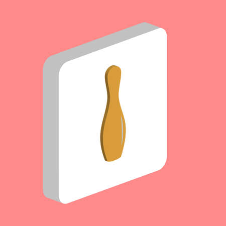 Bowling Pin Simple vector icon. Illustration symbol design template for web mobile UI element. Perfect color isometric pictogram on 3d white square. Bowling Pin icons for you business projectのイラスト素材