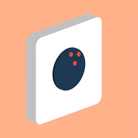 Bowling Ball Simple vector icon. Illustration symbol design template for web mobile UI element. Perfect color isometric pictogram on 3d white square. Bowling Ball icons for you business projectのイラスト素材