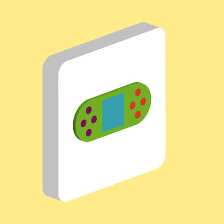 Game Portable Console Simple vector icon. Illustration symbol design template for web mobile UI element. Perfect color isometric pictogram on 3d white square. Console icons for you business projectのイラスト素材