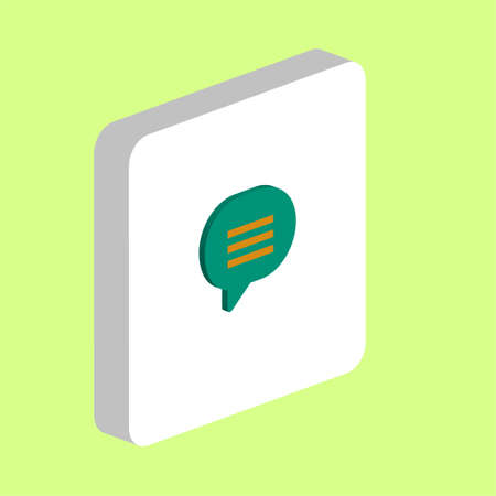 Speech Bubble, Chat Simple vector icon. Illustration symbol design template for web mobile UI element. Perfect color isometric pictogram on 3d white square Speech Bubble icons for you business projectのイラスト素材