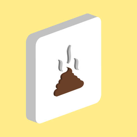 Faeces, Shit Simple vector icon. Illustration symbol design template for web mobile UI element. Perfect color isometric pictogram on 3d white square. Faeces, Shit icons for you business projectのイラスト素材