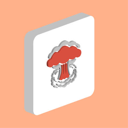 Nuclear Explosion Simple vector icon Illustration symbol design template for web mobile UI element Perfect color isometric pictogram on 3d white square Nuclear Explosion icons for you business projectのイラスト素材