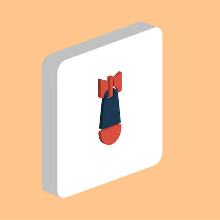 Air Bomb Simple vector icon. Illustration symbol design template for web mobile UI element. Perfect color isometric pictogram on 3d white square. Air Bomb icons for you business projectのイラスト素材