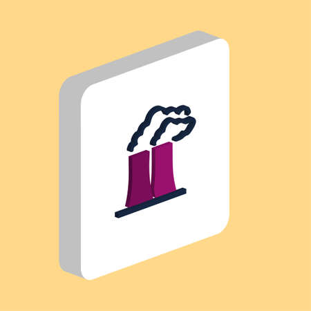 Bad Factory Simple vector icon. Illustration symbol design template for web mobile UI element. Perfect color isometric pictogram on 3d white square. Bad Factory icons for you business projectのイラスト素材