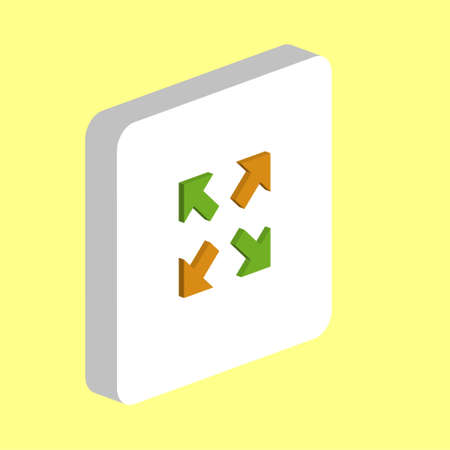 Crossing Arrows Simple vector icon. Illustration symbol design template for web mobile UI element. Perfect color isometric pictogram on 3d white square. Crossing Arrows icons for you business projectのイラスト素材