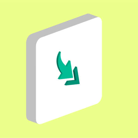 Arrow Direction Simple vector icon. Illustration symbol design template for web mobile UI element. Perfect color isometric pictogram on 3d white square. Arrow Direction icons for you business projectのイラスト素材