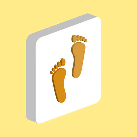Footprint Simple vector icon. Illustration symbol design template for web mobile UI element. Perfect color isometric pictogram on 3d white square. Footprint icons for you business projectのイラスト素材