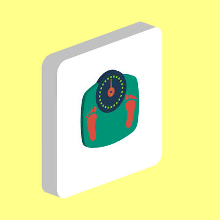 Bathroom Scale Simple vector icon. Illustration symbol design template for web mobile UI element. Perfect color isometric pictogram on 3d white square. Bathroom Scale icons for you business projectのイラスト素材