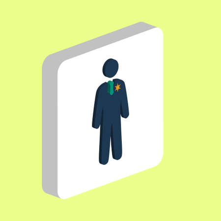 Ranger, Sheriff Simple vector icon. Illustration symbol design template for web mobile UI element. Perfect color isometric pictogram on 3d white square. Ranger, Sheriff icons for you business projectのイラスト素材