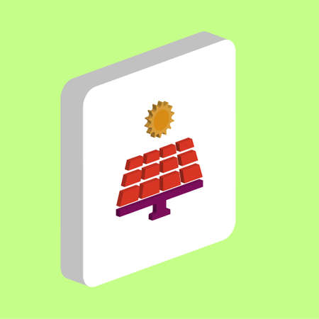 Solar Energy Simple vector icon. Illustration symbol design template for web mobile UI element. Perfect color isometric pictogram on 3d white square. Solar Energy icons for you business projectのイラスト素材