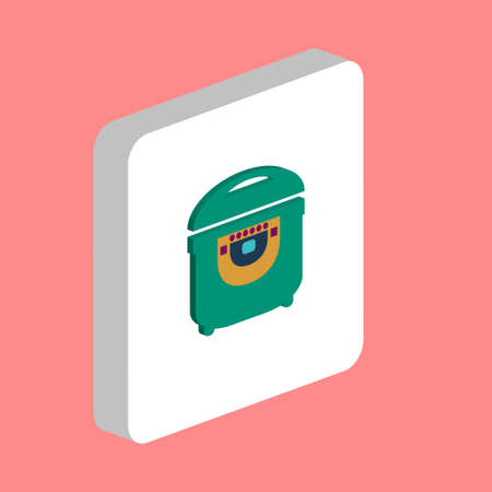 Electric Pan Simple vector icon. Illustration symbol design template for web mobile UI element. Perfect color isometric pictogram on 3d white square. Electric Pan icons for you business projectのイラスト素材