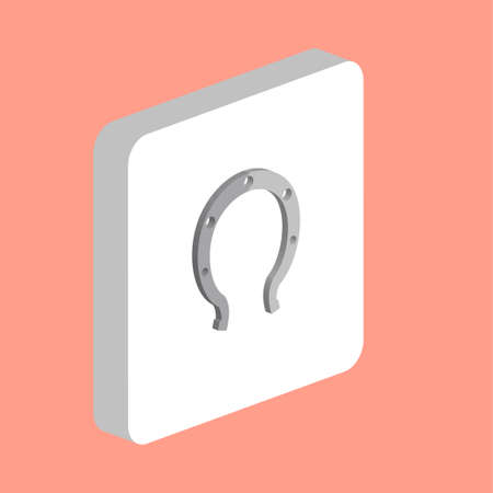 Horseshoe Simple vector icon. Illustration symbol design template for web mobile UI element. Perfect color isometric pictogram on 3d white square. Horseshoe icons for you business projectのイラスト素材