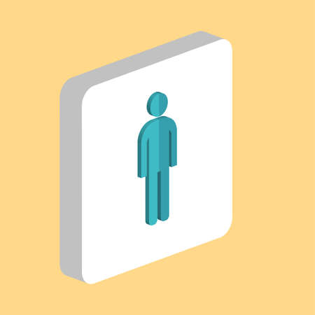 Man Simple vector icon. Illustration symbol design template for web mobile UI element. Perfect color isometric pictogram on 3d white square. Man icons for you business projectのイラスト素材