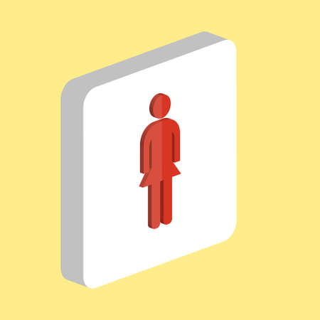Woman Simple vector icon. Illustration symbol design template for web mobile UI element. Perfect color isometric pictogram on 3d white square. Woman icons for you business projectのイラスト素材