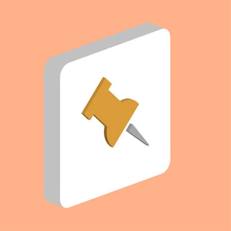 Push Pin Simple vector icon. Illustration symbol design template for web mobile UI element. Perfect color isometric pictogram on 3d white square. Push Pin icons for you business projectのイラスト素材