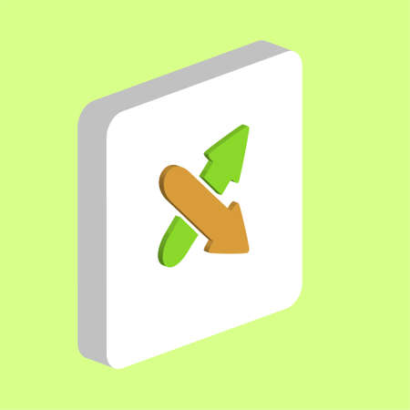 Crossing Arrow Simple vector icon. Illustration symbol design template for web mobile UI element. Perfect color isometric pictogram on 3d white square. Crossing Arrow icons for you business projectのイラスト素材