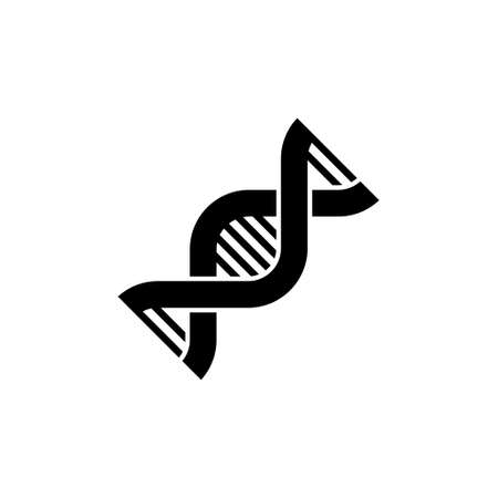 DNA, Chromosome, Genetic. Flat Vector Icon illustration. Simple black symbol on white background. DNA, Chromosome, Genetic sign design template for web and mobile UI elementのイラスト素材