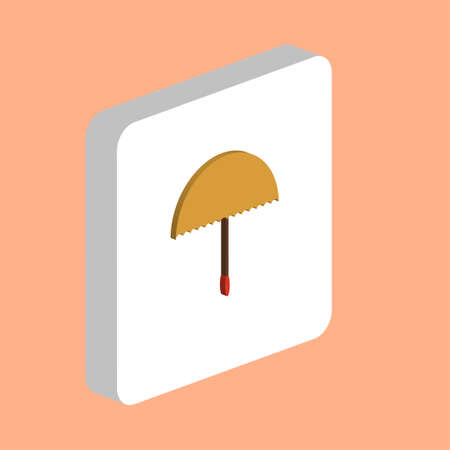 Umbrella, Bumbershoot Simple vector icon. Illustration symbol design template for web mobile UI element. Perfect color isometric pictogram on 3d white square. Umbrella icons for you business projectのイラスト素材