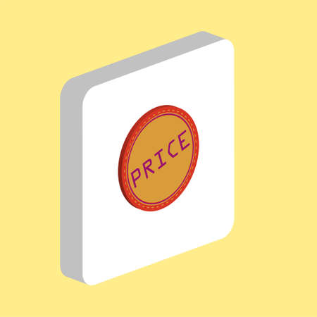 Price Tag Simple vector icon. Illustration symbol design template for web mobile UI element. Perfect color isometric pictogram on 3d white square. Price Tag icons for you business projectのイラスト素材