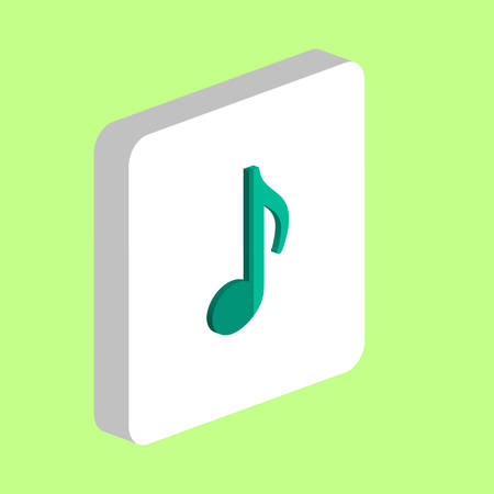 Music Note Simple vector icon. Illustration symbol design template for web mobile UI element. Perfect color isometric pictogram on 3d white square. Music Note icons for you business projectのイラスト素材
