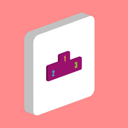 Sport Pedestal Simple vector icon. Illustration symbol design template for web mobile UI element. Perfect color isometric pictogram on 3d white square. Sport Pedestal icons for you business projectのイラスト素材