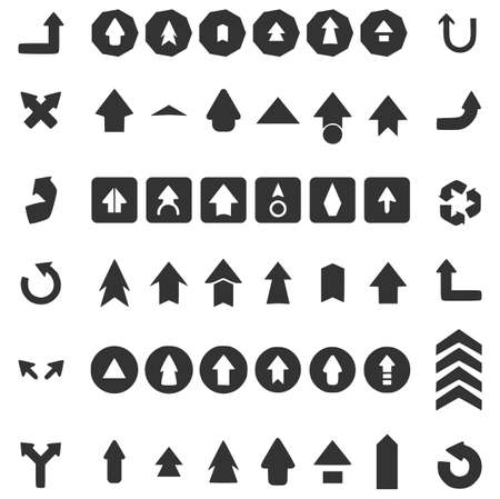 Vector set of useful arrows. Collection arrow with elegant style and black color. Flat illustration sign.のイラスト素材