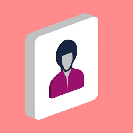 Hippie Man Simple vector icon. Illustration symbol design template for web mobile UI element. Perfect color isometric pictogram on 3d white square. Hippie Man icons for business projectのイラスト素材