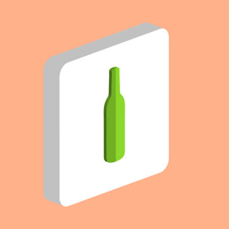 Alcohol Bottle Simple vector icon. Illustration symbol design template for web mobile UI element. Perfect color isometric pictogram on 3d white square. Alcohol Bottle icons for business projectのイラスト素材