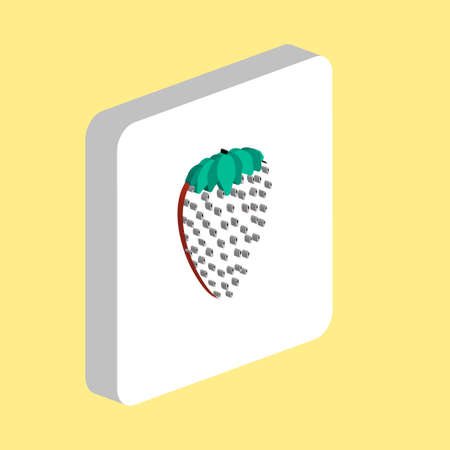 Strawberry Simple vector icon. Illustration symbol design template for web mobile UI element. Perfect color isometric pictogram on 3d white square. Mustached Man icons for business projectのイラスト素材