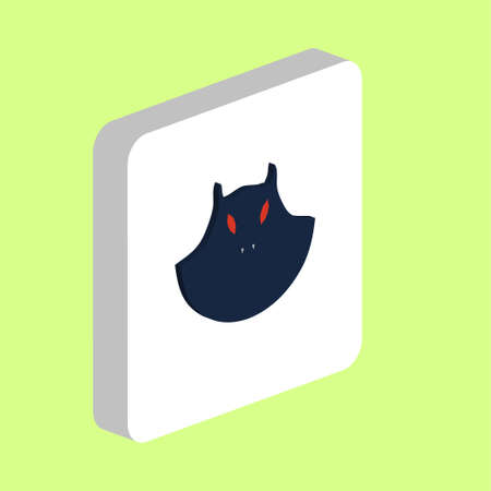 Evil Mask Simple vector icon. Illustration symbol design template for web mobile UI element. Perfect color isometric pictogram on 3d white square. Evil Mask icons for business projectのイラスト素材