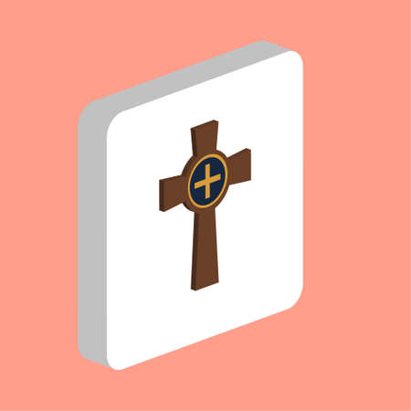Tombstone Cross Simple vector icon. Illustration symbol design template for web mobile UI element. Perfect color isometric pictogram on 3d white square. Tombstone Cross icons for business projectのイラスト素材