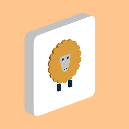Sheep Simple vector icon. Illustration symbol design template for web mobile UI element. Perfect color isometric pictogram on 3d white square. Sheep icons for business projectのイラスト素材