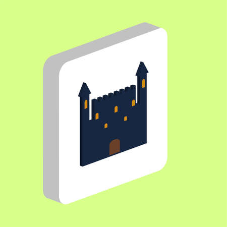 Medieval Castle Simple vector icon. Illustration symbol design template for web mobile UI element. Perfect color isometric pictogram on 3d white square. Medieval Castle icons for business projectのイラスト素材