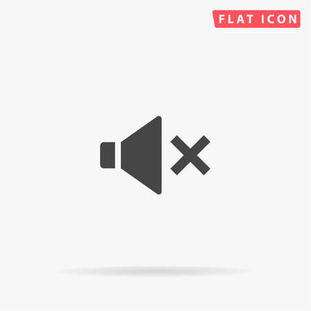 Sound Off, Mute flat vector icon. Glyph style sign. Simple hand drawn illustrations symbol for concept infographics, designs projects, UI and UX, website or mobile application.のイラスト素材