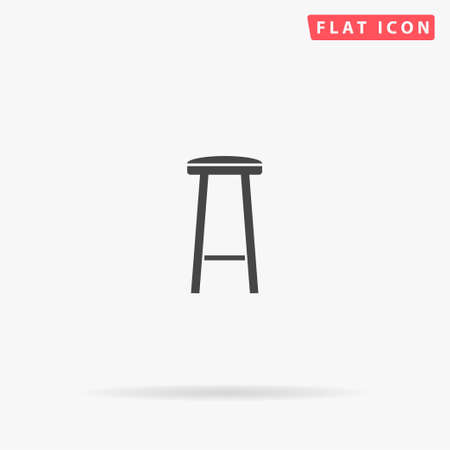 Bar Stool flat vector icon. Glyph style sign. Simple hand drawn illustrations symbol for concept infographics, designs projects, UI and UX, website or mobile application.のイラスト素材