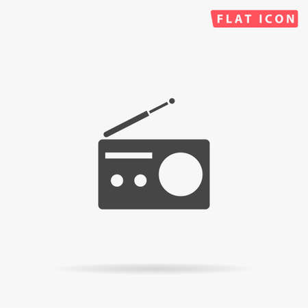 Radio flat vector icon. Glyph style sign. Simple hand drawn illustrations symbol for concept infographics, designs projects, UI and UX, website or mobile application.のイラスト素材
