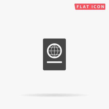 Pasport flat vector icon. Glyph style sign. Simple hand drawn illustrations symbol for concept infographics, designs projects, UI and UX, website or mobile application.のイラスト素材