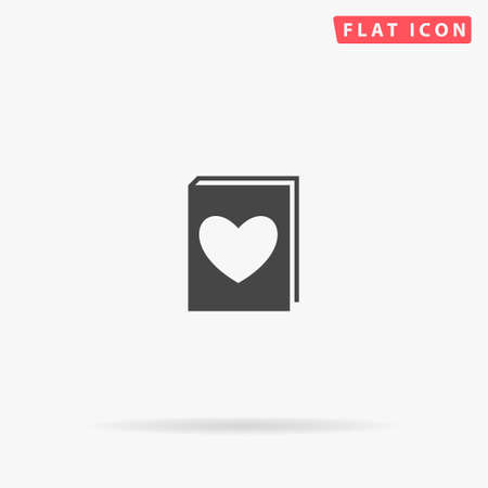 Love Book flat vector icon. Glyph style sign. Simple hand drawn illustrations symbol for concept infographics, designs projects, UI and UX, website or mobile application.のイラスト素材
