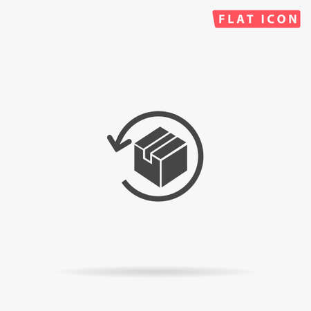 Return Parcel flat vector icon. Glyph style sign. Simple hand drawn illustrations symbol for concept infographics, designs projects, UI and UX, website or mobile application.のイラスト素材