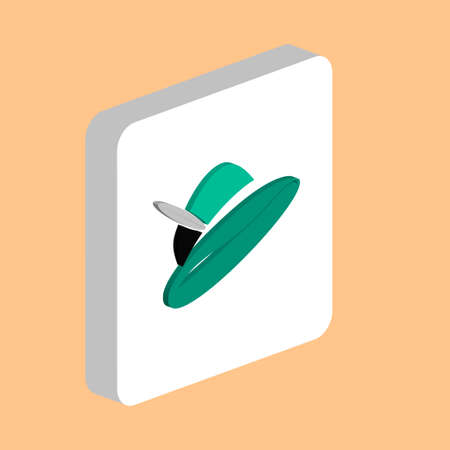 Pilgrim Hat, Cap Simple vector icon. Illustration symbol design template for web mobile UI element. Perfect color isometric pictogram on 3d white square. Pilgrim Hat, Cap icons for business projectのイラスト素材