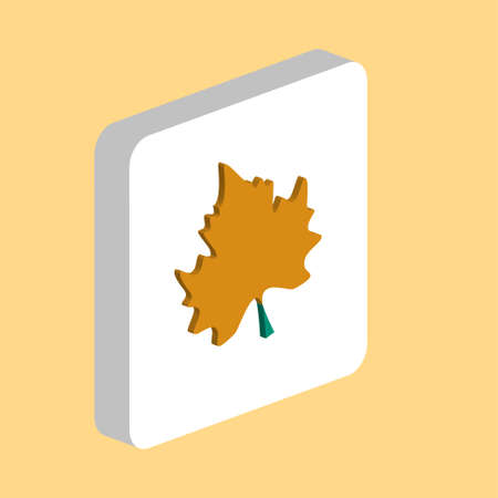 Maple Leaf Simple vector icon. Illustration symbol design template for web mobile UI element. Perfect color isometric pictogram on 3d white square. Maple Leaf icons for business projectのイラスト素材