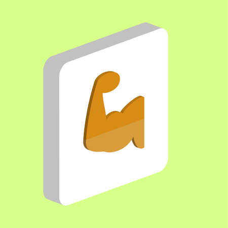 Biceps, Hand Simple vector icon. Illustration symbol design template for web mobile UI element. Perfect color isometric pictogram on 3d white square. Biceps, Hand icons for business projectのイラスト素材