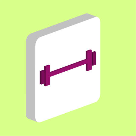Weightlifting Barbell Simple vector icon. Illustration symbol design template for web mobile UI element. Perfect color isometric pictogram on 3d white square. Barbell icons for business projectのイラスト素材