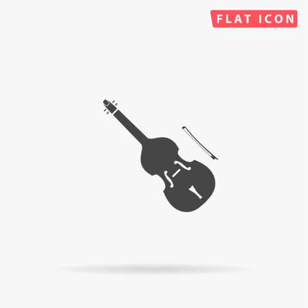 Contrabasso flat vector icon. Glyph style sign. Simple hand drawn illustrations symbol for concept infographics, designs projects, UI and UX, website or mobile application.のイラスト素材